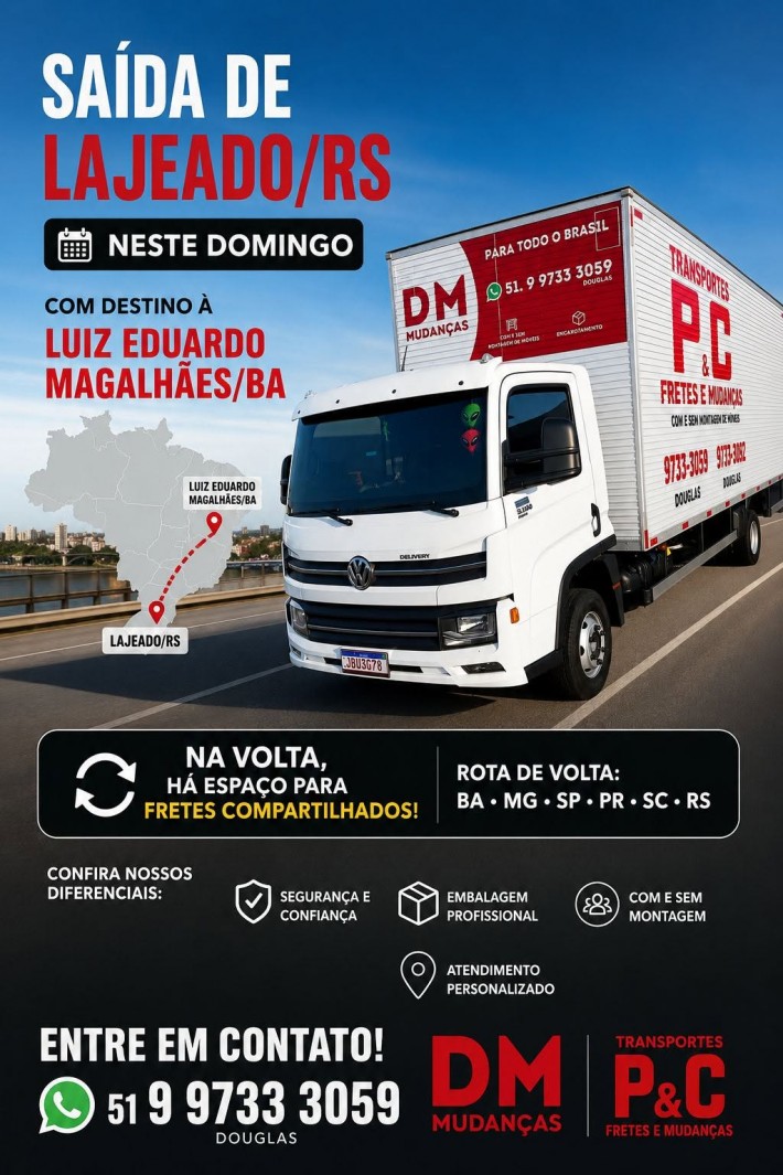 Postagem de DM – Fretes e Mudanças (antigo PC Mudanças)