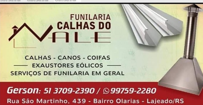Postagem de Funilaria Calhas do Vale