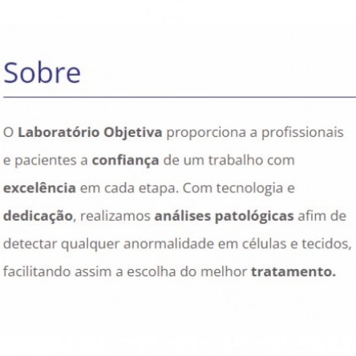 Postagem de Objetiva Laboratório de Patologia